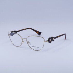 Versace VE1284 1489 Eyeglasses Light Gold 55mm Cat Eye Frame